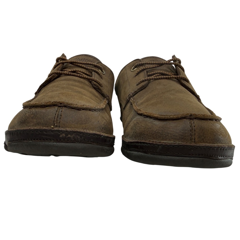 OluKai Hamakua Poko Lace Up‎ Shoes Men 10 Convertible Slip On Heel Brown Leather - Picture 4 of 12